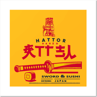 Hattori Hanzo Sword And Sushi Posters and Art